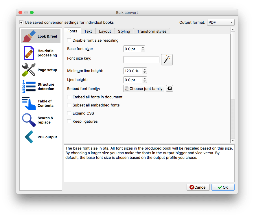 calibre mac convert kindle to pdf