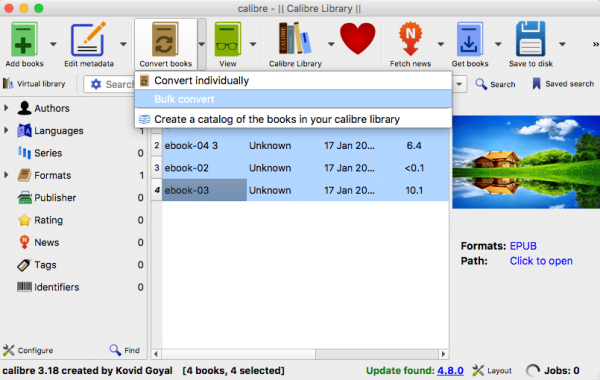 convert epub to mobi calibre